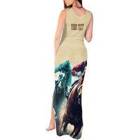 Kentucky Horse Racing 151st Personalized Tank Maxi Dress Derby Watercolor Style - Cream LT7