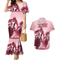 Kentucky Horse Racing 151st Personalized Couples Matching Mermaid Dress and Hawaiian Shirt Derby Watercolor Style - Pink LT7