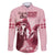 Kentucky Horse Racing 151st Personalized Family Matching Long Sleeve Bodycon Dress and Hawaiian Shirt Derby Watercolor Style - Pink LT7