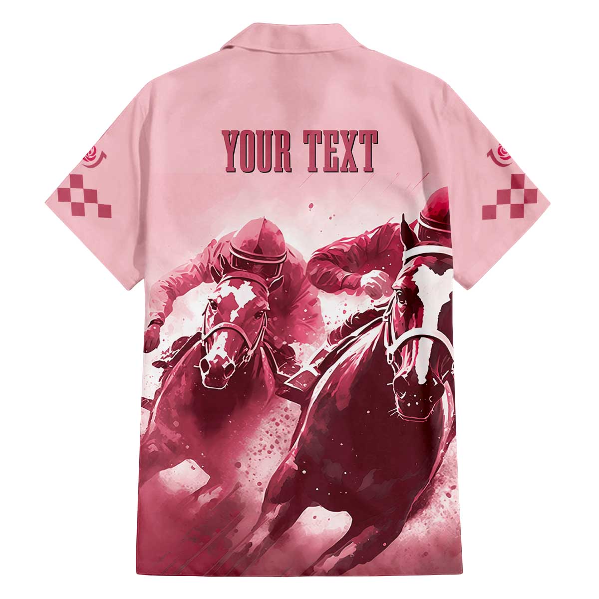 Kentucky Horse Racing 151st Personalized Family Matching Off Shoulder Long Sleeve Dress and Hawaiian Shirt Derby Watercolor Style - Pink LT7