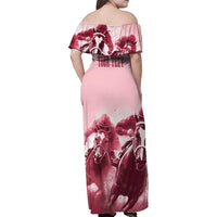 Kentucky Horse Racing 151st Personalized Family Matching Off Shoulder Maxi Dress and Hawaiian Shirt Derby Watercolor Style - Pink LT7