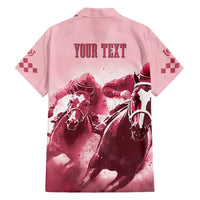 Kentucky Horse Racing 151st Personalized Family Matching Short Sleeve Bodycon Dress and Hawaiian Shirt Derby Watercolor Style - Pink LT7