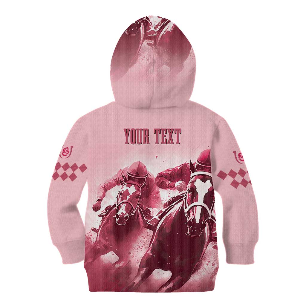 Kentucky Horse Racing 151st Personalized Kid Hoodie Derby Watercolor Style - Pink LT7
