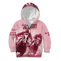 Kentucky Horse Racing 151st Personalized Kid Hoodie Derby Watercolor Style - Pink LT7