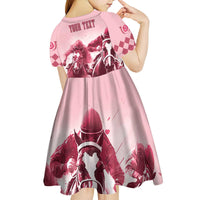 Kentucky Horse Racing 151st Personalized Kid Short Sleeve Dress Derby Watercolor Style - Pink LT7