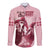 Kentucky Horse Racing 151st Personalized Long Sleeve Button Shirt Derby Watercolor Style - Pink LT7