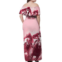 Kentucky Horse Racing 151st Personalized Off Shoulder Maxi Dress Derby Watercolor Style - Pink LT7