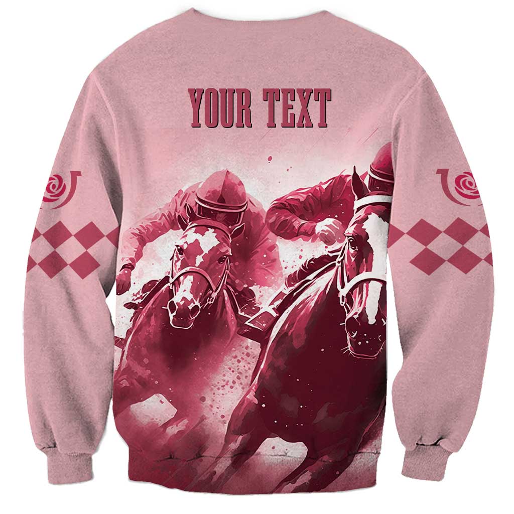 Kentucky Horse Racing 151st Personalized Sweatshirt Derby Watercolor Style - Pink LT7