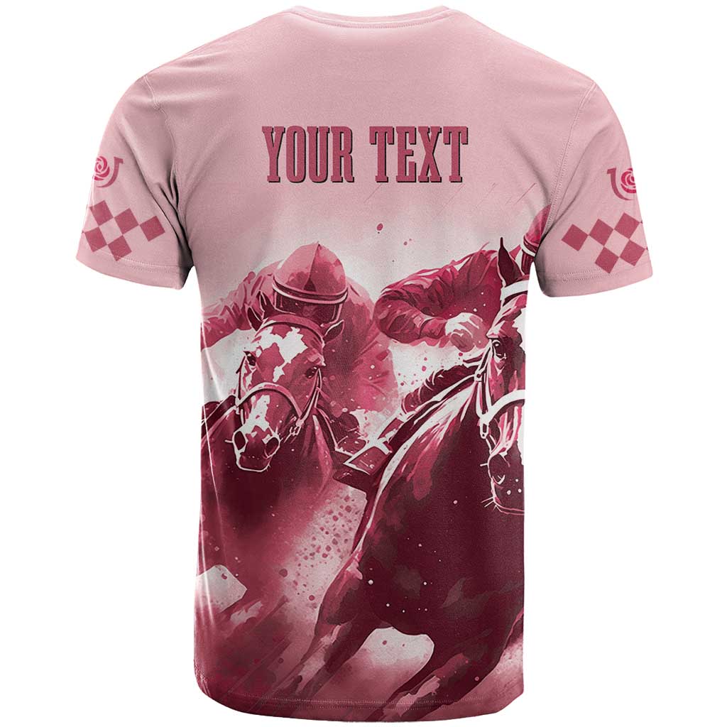 Kentucky Horse Racing 151st Personalized T Shirt Derby Watercolor Style - Pink LT7