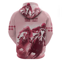Kentucky Horse Racing 151st Personalized Zip Hoodie Derby Watercolor Style - Pink LT7