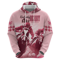 Kentucky Horse Racing 151st Personalized Zip Hoodie Derby Watercolor Style - Pink LT7