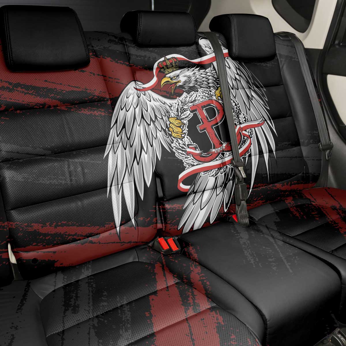 Polska Walczaca Crowned Eagle Back Car Seat Cover Fighting Poland