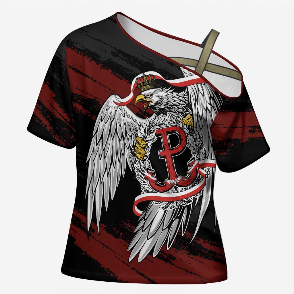 Polska Walczaca Crowned Eagle Cross Shoulder Shirt Fighting Poland