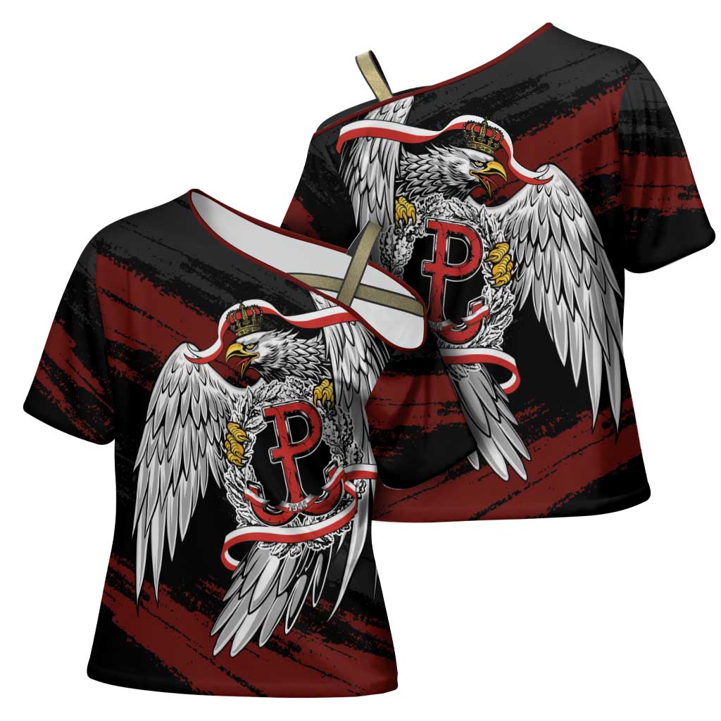 Polska Walczaca Crowned Eagle Cross Shoulder Shirt Fighting Poland