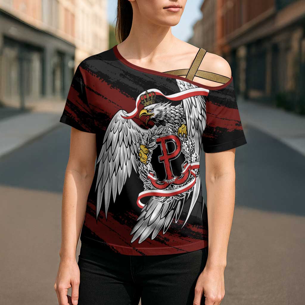 Polska Walczaca Crowned Eagle Cross Shoulder Shirt Fighting Poland