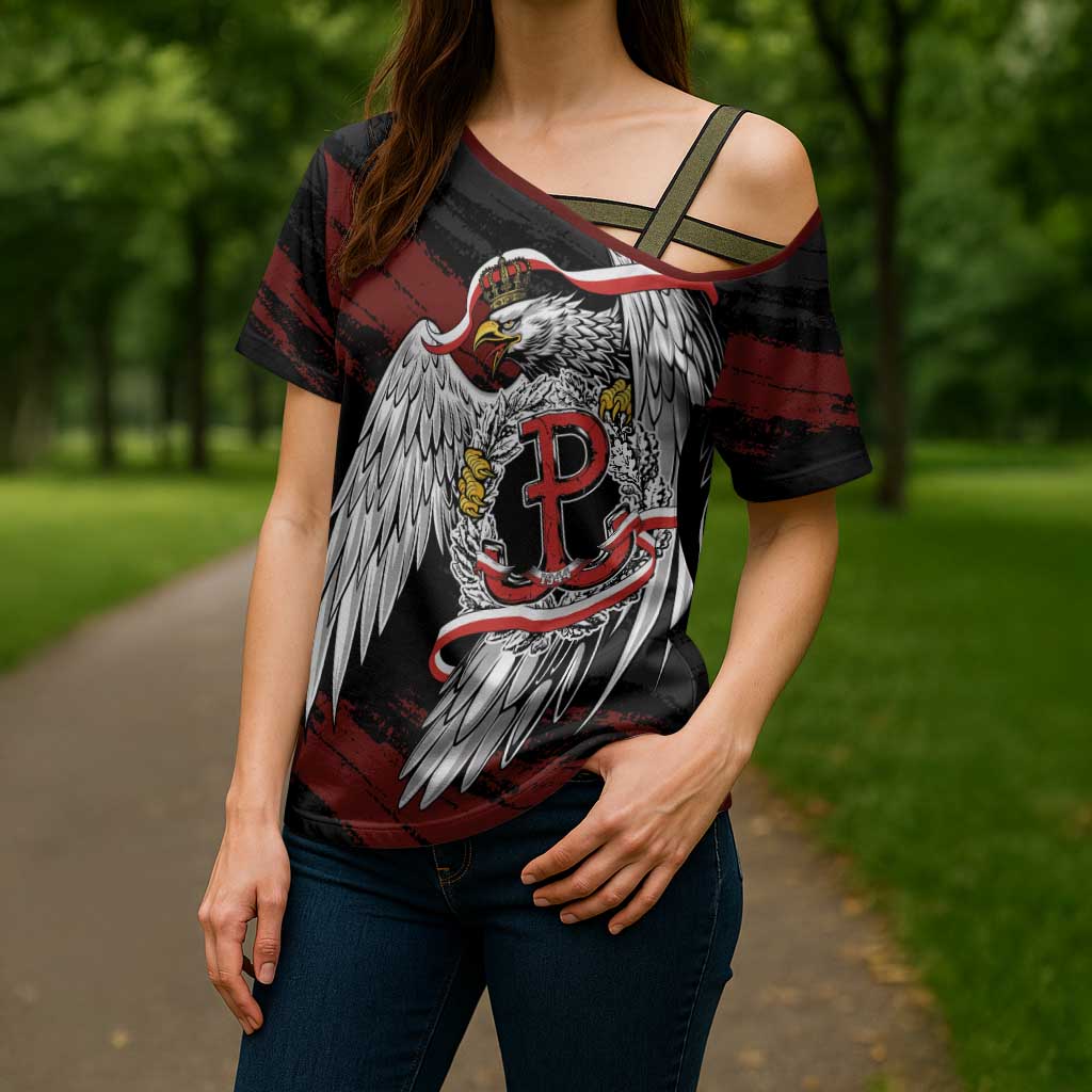 Polska Walczaca Crowned Eagle Cross Shoulder Shirt Fighting Poland