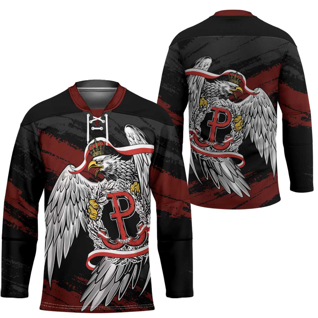 Polska Walczaca Crowned Eagle Hockey Jersey Fighting Poland