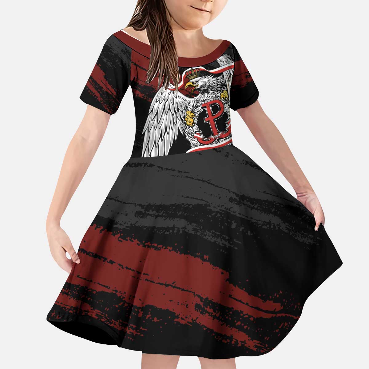 Polska Walczaca Crowned Eagle Kid Short Sleeve Dress Fighting Poland