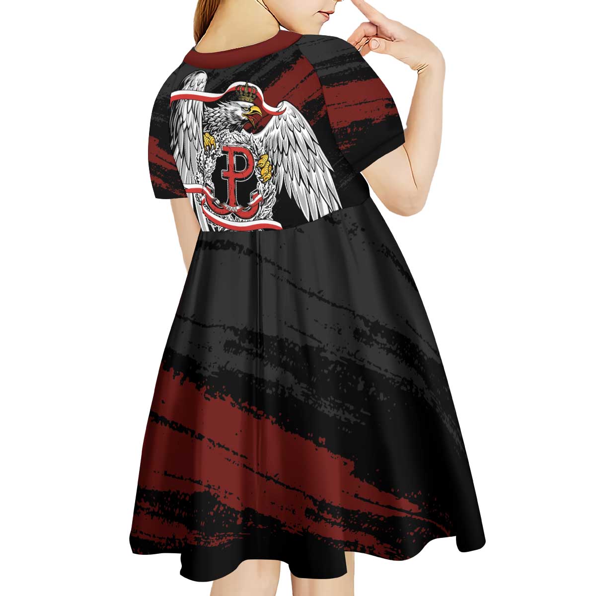 Polska Walczaca Crowned Eagle Kid Short Sleeve Dress Fighting Poland
