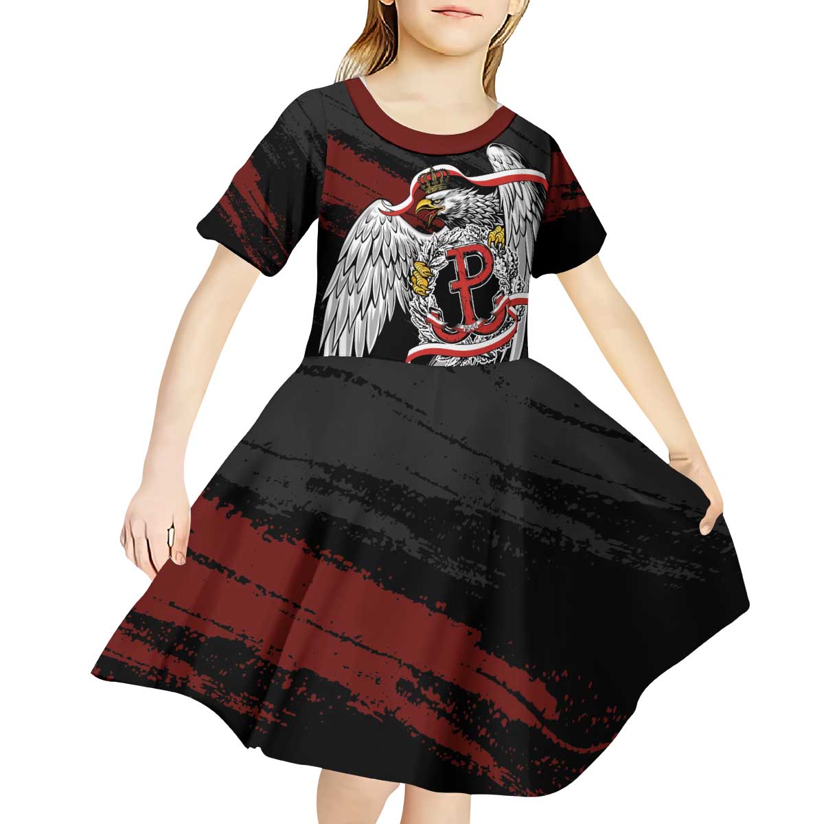 Polska Walczaca Crowned Eagle Kid Short Sleeve Dress Fighting Poland