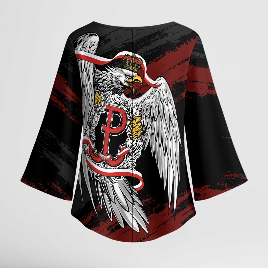 Polska Walczaca Crowned Eagle Kimono Sleeve Blouse Fighting Poland