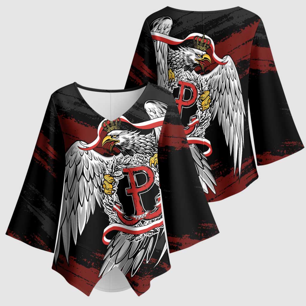 Polska Walczaca Crowned Eagle Kimono Sleeve Blouse Fighting Poland
