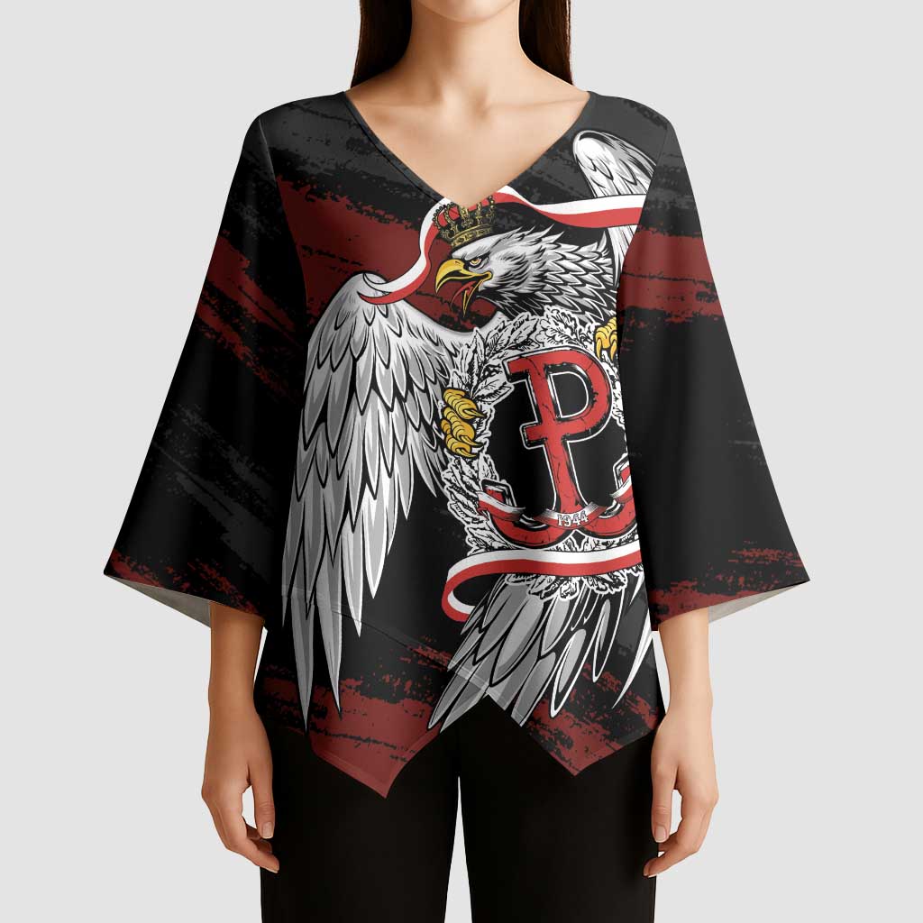 Polska Walczaca Crowned Eagle Kimono Sleeve Blouse Fighting Poland