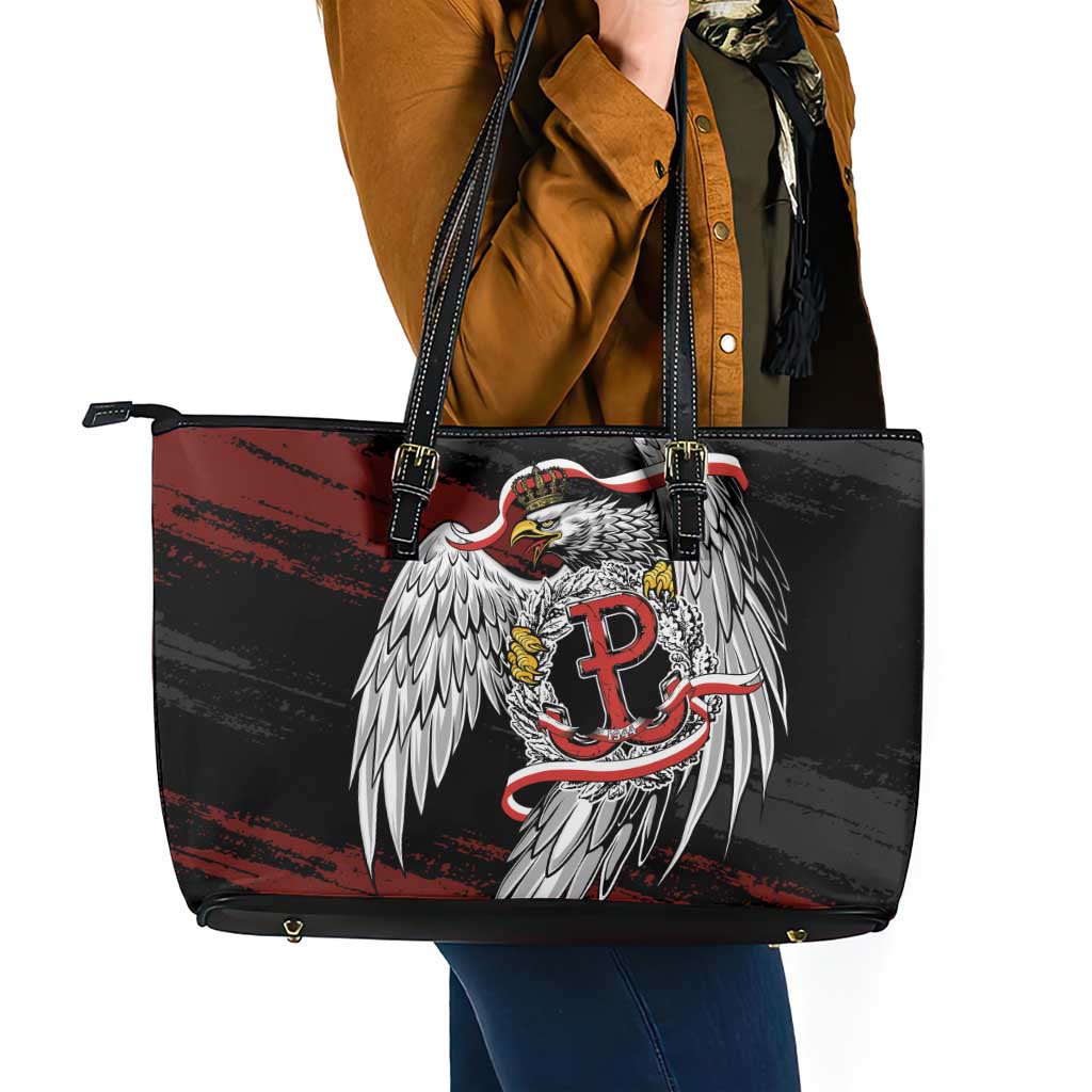 Polska Walczaca Crowned Eagle Leather Tote Bag Fighting Poland