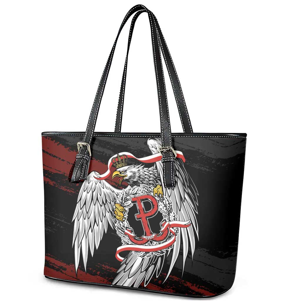 Polska Walczaca Crowned Eagle Leather Tote Bag Fighting Poland