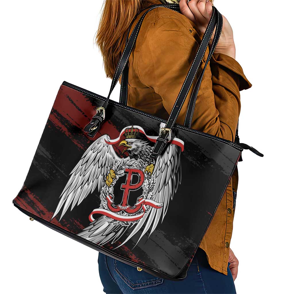 Polska Walczaca Crowned Eagle Leather Tote Bag Fighting Poland
