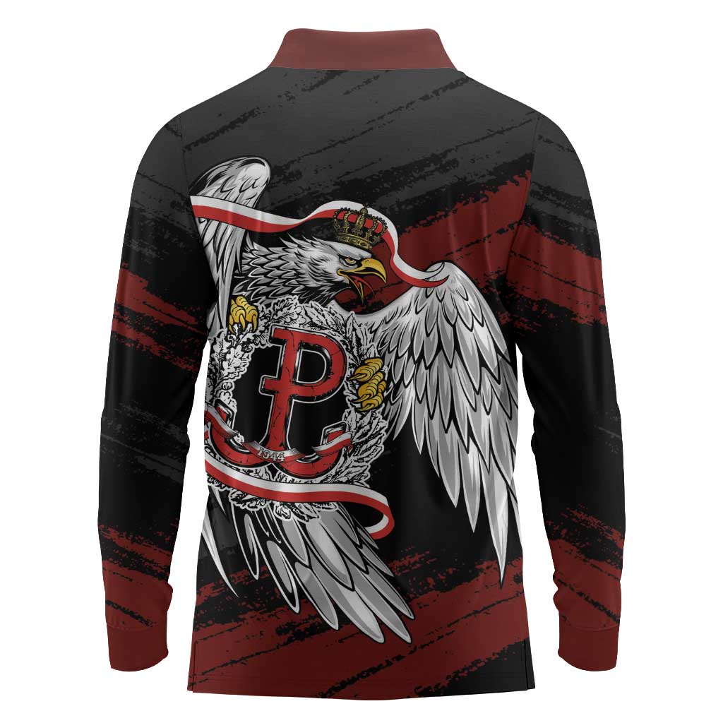 Polska Walczaca Crowned Eagle Long Sleeve Polo Shirt Fighting Poland