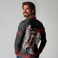 Polska Walczaca Crowned Eagle Long Sleeve Polo Shirt Fighting Poland