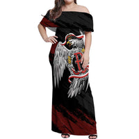 Polska Walczaca Crowned Eagle Off Shoulder Maxi Dress Fighting Poland