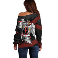 Polska Walczaca Crowned Eagle Off Shoulder Sweater Fighting Poland