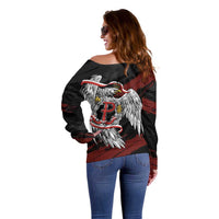 Polska Walczaca Crowned Eagle Off Shoulder Sweater Fighting Poland