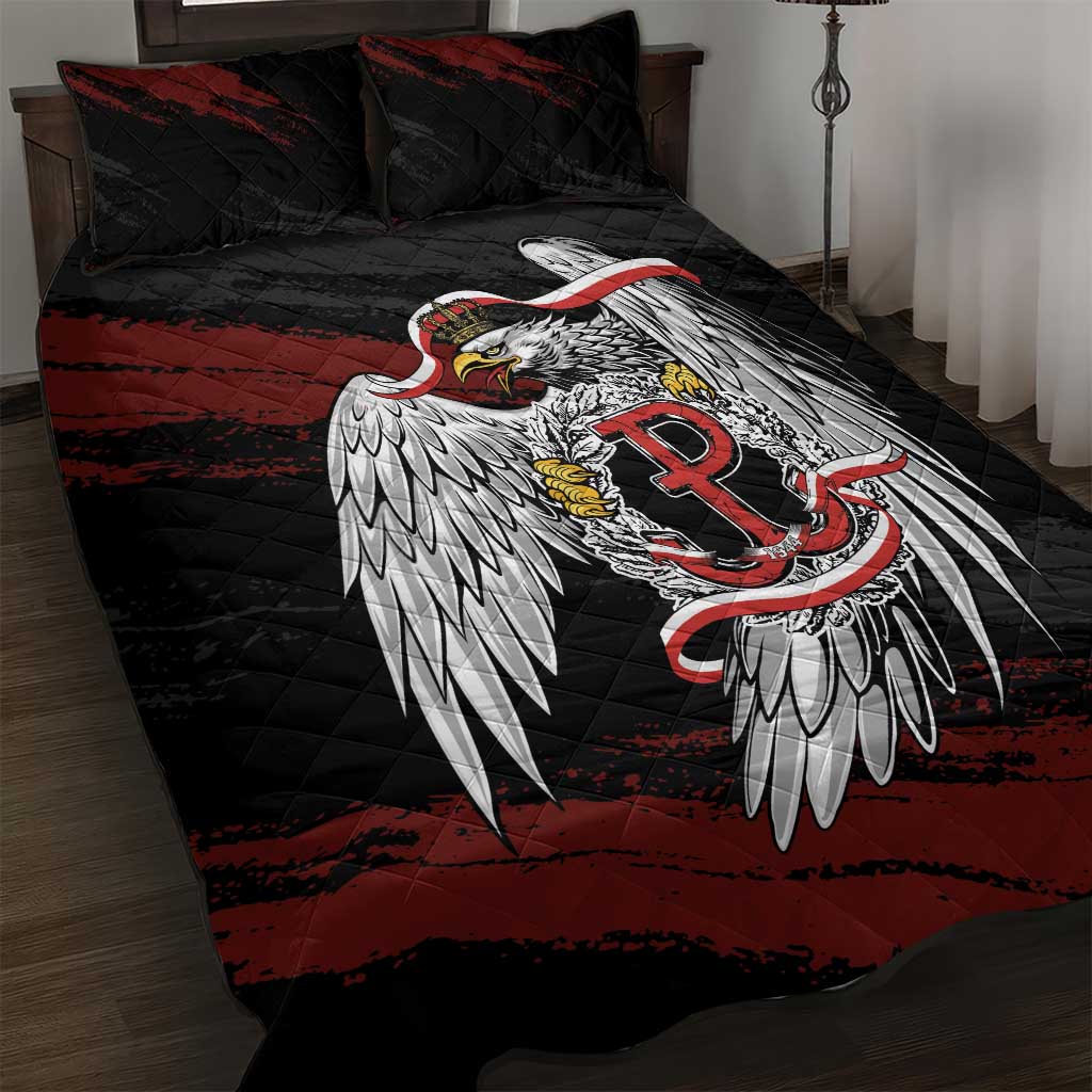 Polska Walczaca Crowned Eagle Quilt Bed Set Fighting Poland
