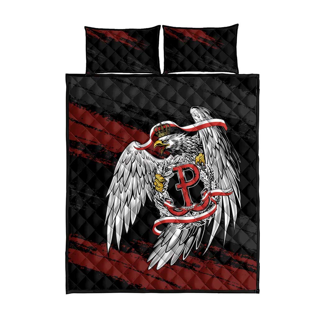 Polska Walczaca Crowned Eagle Quilt Bed Set Fighting Poland