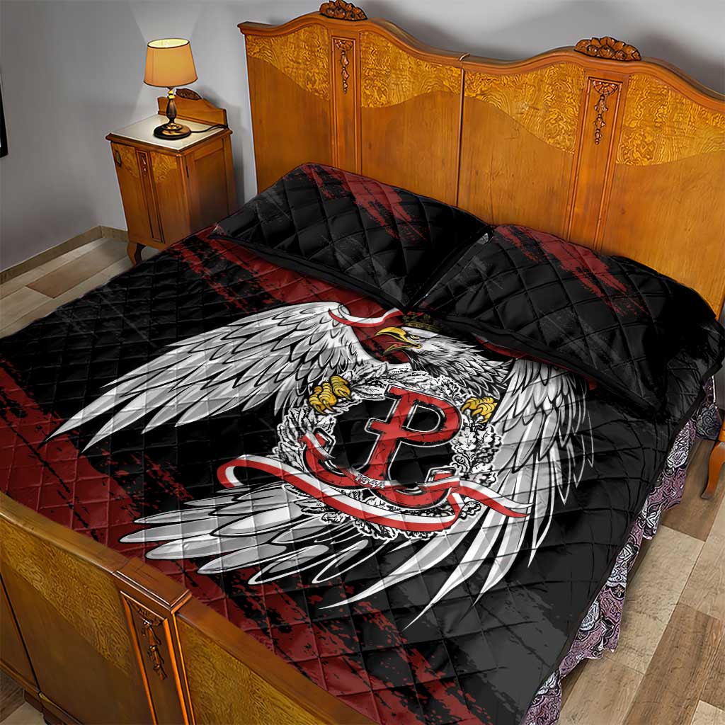Polska Walczaca Crowned Eagle Quilt Bed Set Fighting Poland