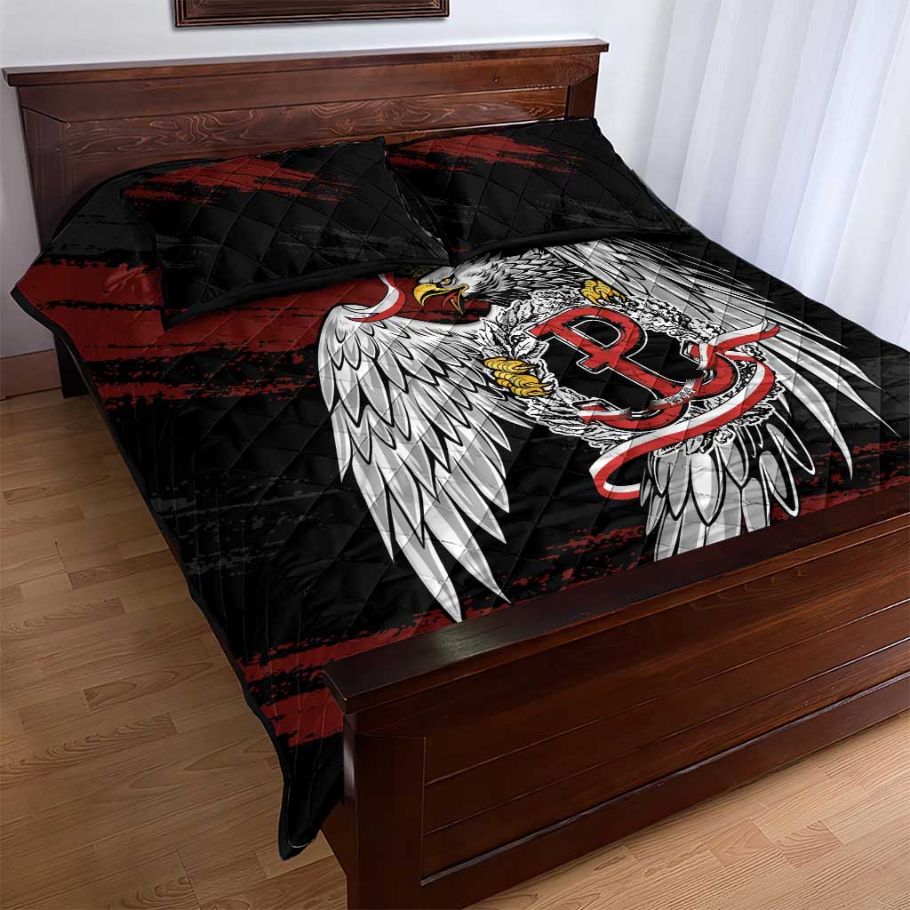 Polska Walczaca Crowned Eagle Quilt Bed Set Fighting Poland