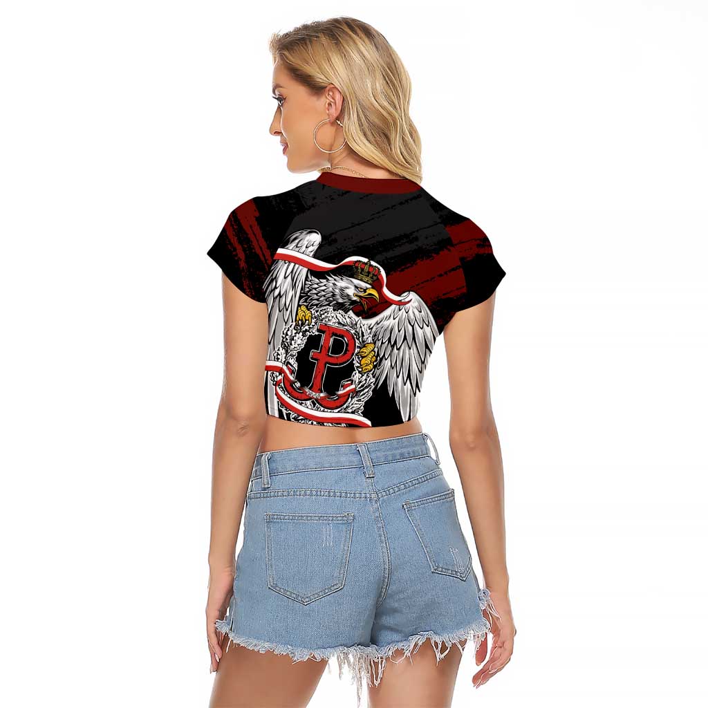 Polska Walczaca Crowned Eagle Raglan Cropped T Shirt Fighting Poland
