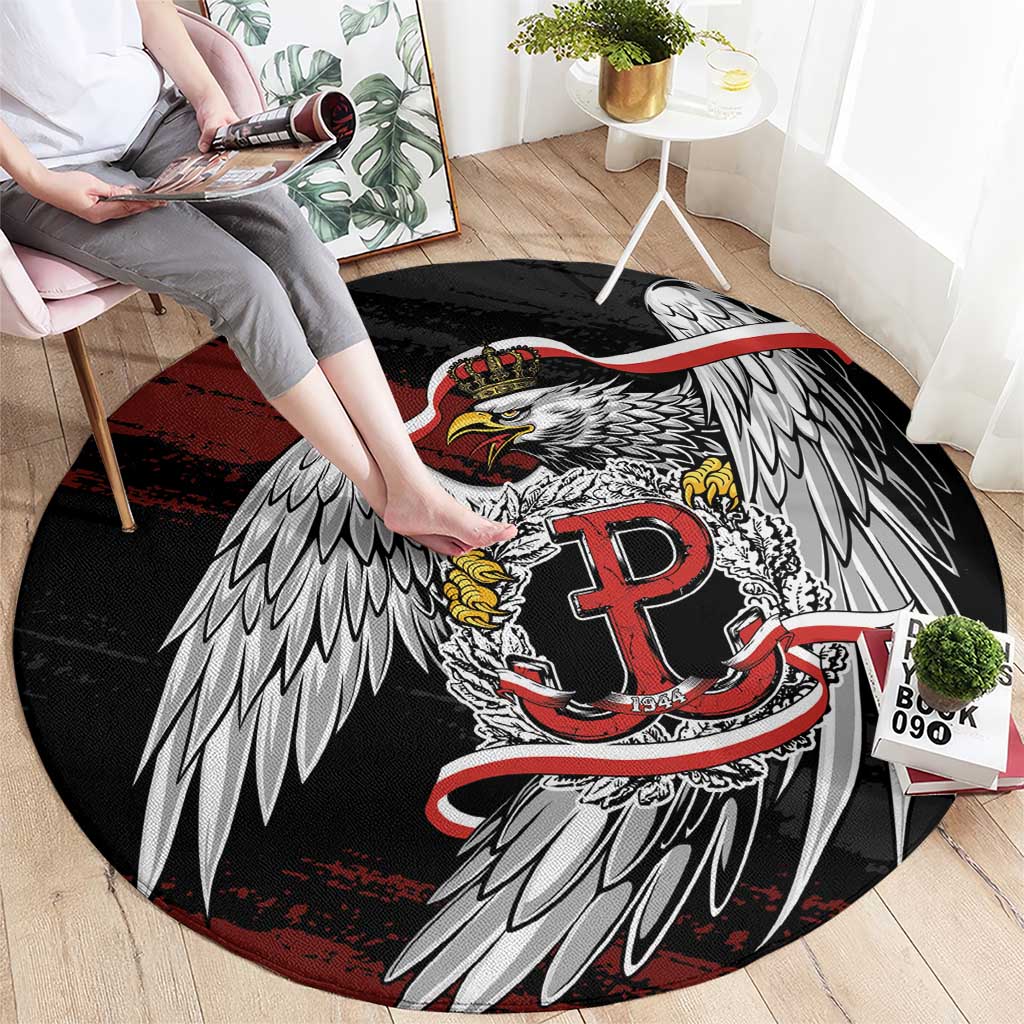Polska Walczaca Crowned Eagle Round Carpet Fighting Poland