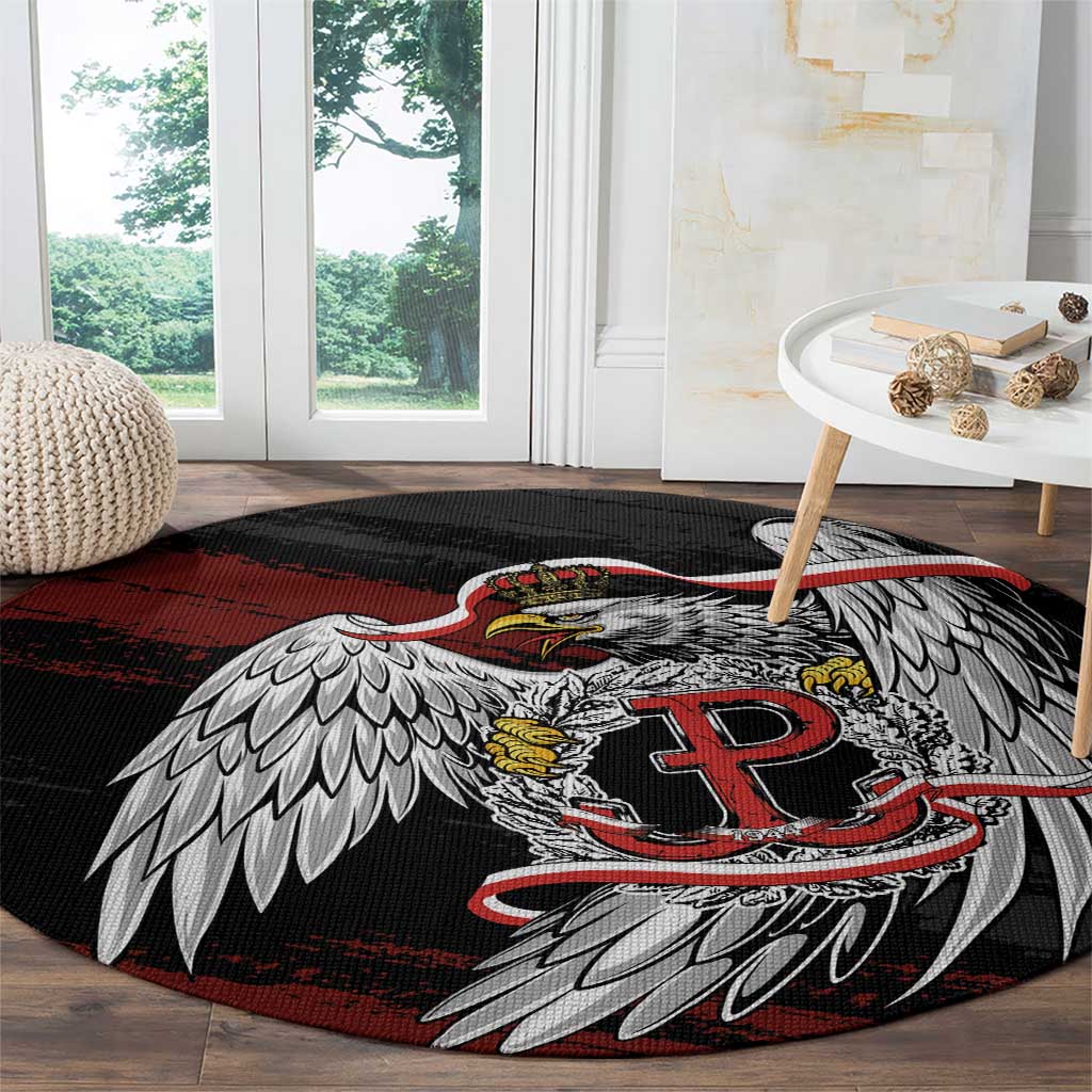 Polska Walczaca Crowned Eagle Round Carpet Fighting Poland