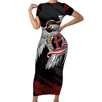 Polska Walczaca Crowned Eagle Short Sleeve Bodycon Dress Fighting Poland