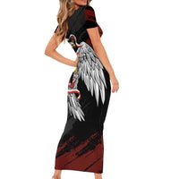 Polska Walczaca Crowned Eagle Short Sleeve Bodycon Dress Fighting Poland