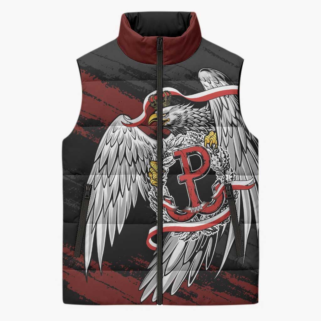 Polska Walczaca Crowned Eagle Sleeveless Puffer Jacket Fighting Poland