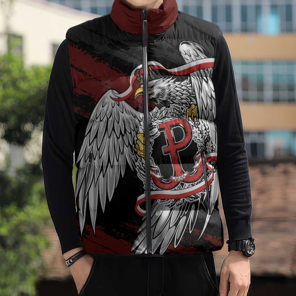 Polska Walczaca Crowned Eagle Sleeveless Puffer Jacket Fighting Poland