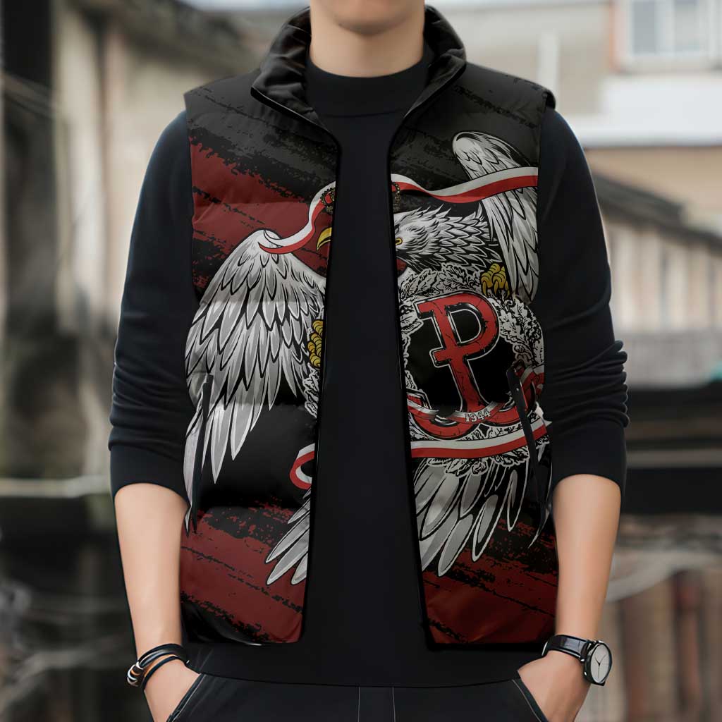 Polska Walczaca Crowned Eagle Sleeveless Puffer Jacket Fighting Poland