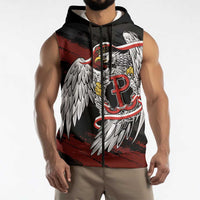 Polska Walczaca Crowned Eagle Sleeveless Zip Hoodie Fighting Poland