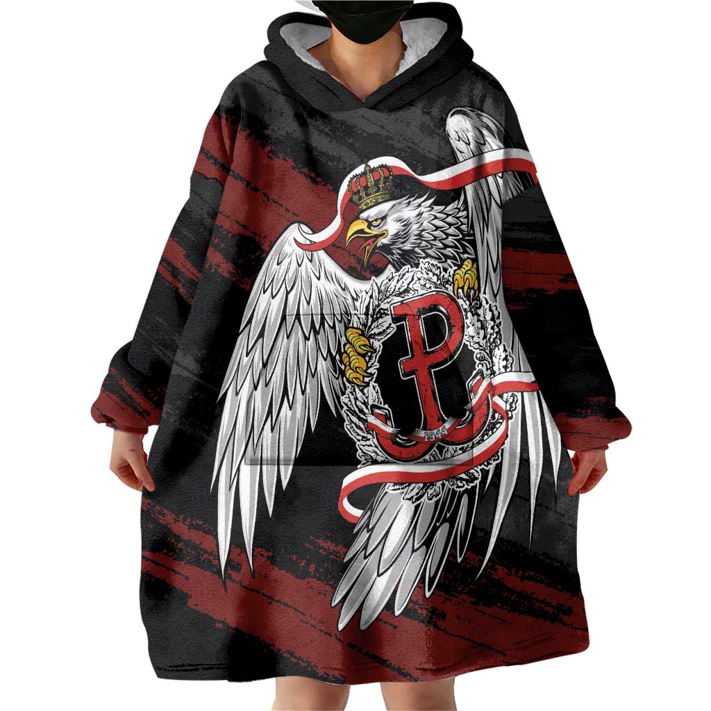 Polska Walczaca Crowned Eagle Wearable Blanket Hoodie Fighting Poland