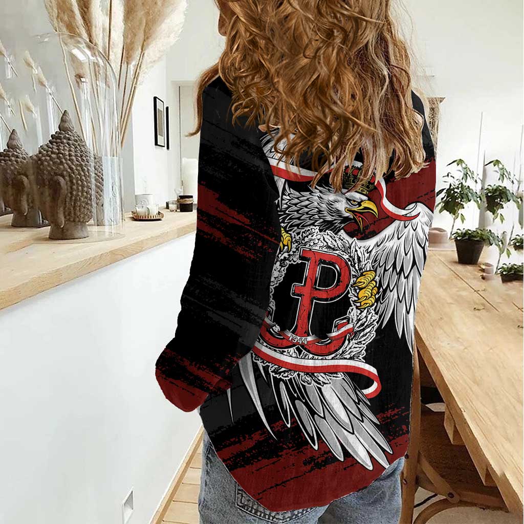 Polska Walczaca Crowned Eagle Women Casual Shirt Fighting Poland